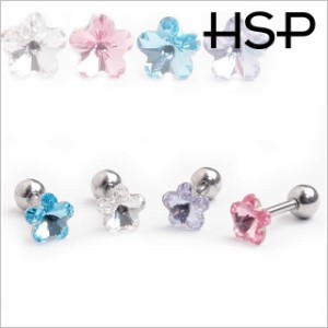 スワロフスキー 6mmフラワージュエル ストレートバーベル16G