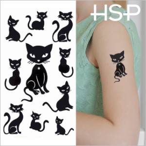 ハロウィン 【¥596】タトゥーシール ブラックキャット 2【Halloween TATTOO 】