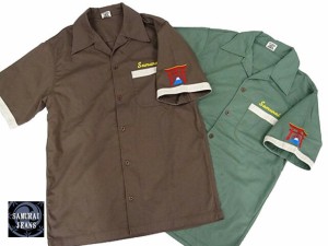 SCWC17「刺繍オープンカラー半袖ワークシャツ」 サムライジーンズ 送料無料 日本製 SAMURAI JEANS