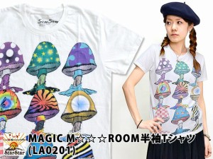 MAGIC M☆☆☆ROOM半袖Tシャツ◆STARSTAR/レディース スタースター きのこ キノコ マッシュルーム 総柄