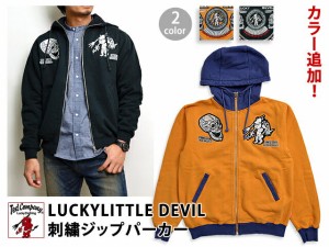 LUCKY LITTLE DEVIL刺繍ジップパーカー TDSP-140 TEDMAN テッドマン エフ商会 スエット