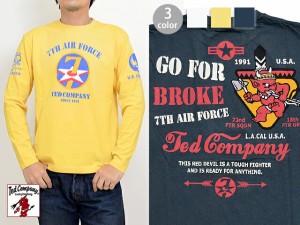 7TH AIR FORCE長袖Tシャツ TEDMAN テッドマン TDLS-311 ロンT エフ商会 ミリタリー