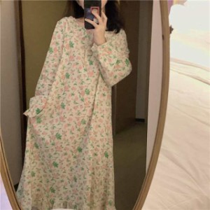 マタニティ パジャマ 授乳服 スムース カシュクール パット付 ネグリジェ 産前 産後 妊婦服 長袖 ポケット付き 膝丈 リラックス ネグリジ