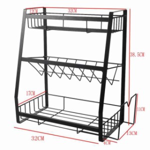 スパイスホルダー.カウンター安定スパイス棚用3層スパイスラックオーガナイザー調味料用収納ラック缶瓶.キッチンバスルーム