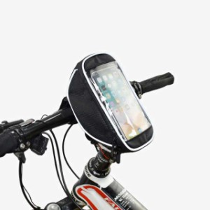 自転車バッグ 自転車フロントバッグ スマホショルダー スマホポーチ タッチスクリーン サイクリング スマホ収納付き ジッパー付き 大容量