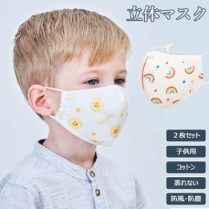 子供 マスク ２枚セット コットン 立体マスク 洗える キッズ コットンマスク 蒸れない ソフト ２点 ベビー マスク 立体縫製 防風 防塵