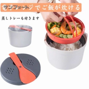 炊飯器 電子レンジ ご飯が炊ける 一人暮らし ご飯 1人用 しゃもじ付き 白米 調理道具 水切り デザイン 炊飯器 ごはん 電子レンジ炊飯器