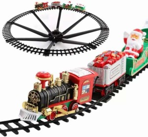 電車 おもちゃ クリスマス トレイン電気玩具 クリスマスツリーデ コレーション トレイントラック フレーム 鉄道 車両 サウンド&amp;ライ