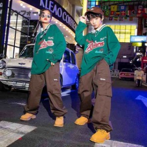 キッズダンス衣装 ヒップホップ ダンス衣装 トップス パンツ 子供服 韓国 ステージ衣装 キッズ ジャズダンス ダンスウェア 花柄 練習着