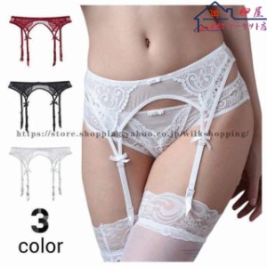 レースインナー小物　ガーターベルト単品　　インナーガーターベルト　シースルーガーター　リボン飾り　靴下つり　Garter belt　ランジ