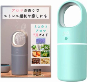 エッセンシャルアロマ加湿器 卓上 アロマ対応 濃密マイクロミスト USB デスク 車載加湿器 小型 ナイトライト 除菌 次亜塩素