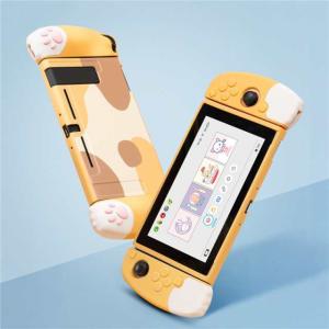 Nintendo Switch 青と赤 裏返し 本体のみ 猫の足跡デザイン ジョイコン