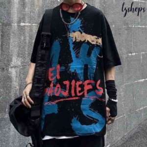 病みカワ 地雷系 ゴスロリ スカルTシャツ 原宿系  ロンT   パンク