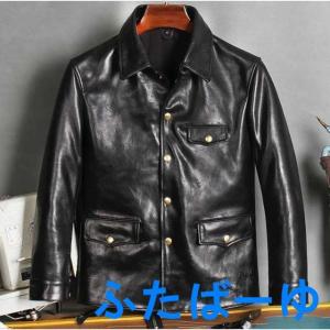 RRL イタリアンレザー バッファローハイド カーコート size S