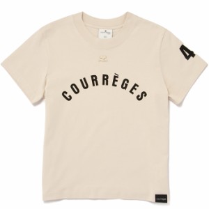 COURREGES Tシャツ AC ストレート プリンテッド Tシャツ ロゴ 半袖シャツ クルーネック ショートスリーブ 2024年春夏新作 124JTS006 JS01