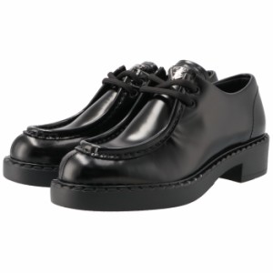 プラダ PRADA ローファー レースアップシューズ 三角ロゴ ブラッシュドレザー ダービーシューズ 1E249N 055 002