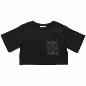 Max Mara クロップドTシャツ MESSICO プリント ショート丈 半袖シャツ クルーネック ショートスリーブ 2024年春夏新作 2411941042 0013