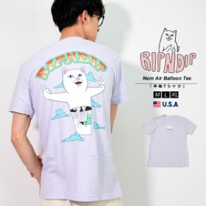 RIPNDIP リップンディップ tシャツ メンズ 半袖Tシャツ カットソー クルーネック メンズ キャラクター 猫 ネコ RND9362 Nerm Air Balloon