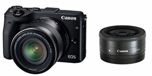 Canon ミラーレス一眼カメラ EOS M3 ダブルレンズキット(ブラック) EF-M18-(中古品)