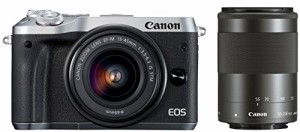 Canon ミラーレス一眼カメラ EOS M6 ダブルズームキット(シルバー) EF-M15-(中古品)