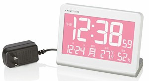 ADESSO(アデッソ) 目覚まし時計 パステルカラー 電波時計 温度 湿度 日付表(中古品)