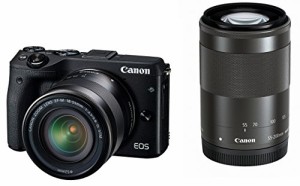 Canon ミラーレス一眼カメラ EOS M3 ダブルズームキット(ブラック) EF-M18-(中古品)