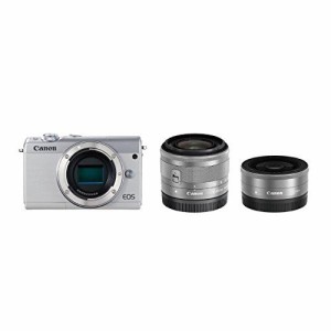 Canon ミラーレス一眼カメラ EOS M100 ダブルレンズキット ホワイト EOSM10(中古品)