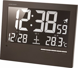 ADESSO(アデッソ) 掛け時計 電波時計 温度 日付表示 置き掛け兼用 ブラック(中古品)