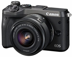 Canon ミラーレス一眼カメラ EOS M6 レンズキット(ブラック) EF-M15-45mm F(中古品)