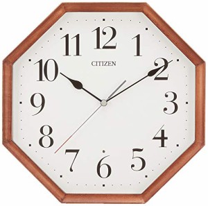 リズム時計工業 置き時計・掛け時計 茶色 28.3cm 電波 アナログ 連続秒針  (未使用の新古品)