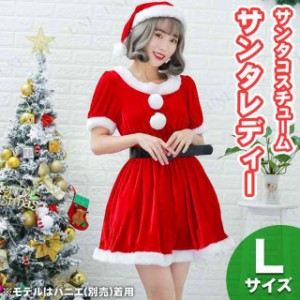 サンタ　コスプレ サンタレディー L 【 コスプレ 衣装 レディース 服 ワンピース 半袖 サンタコスプレ クリスマス コスチューム 仮装 サ