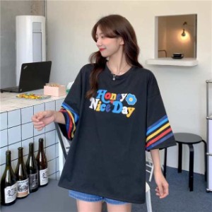 夏新作 予約商品 大きいサイズ レディース Tシャツ トップス 五分袖 プルオーバー カットソー オーバーサイズ ビッグサイズ 20代 30代 40