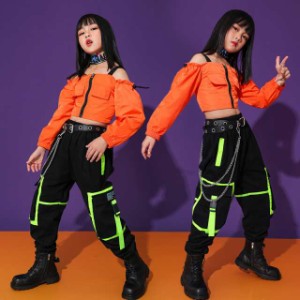 キッズダンス衣装 セットアップ 韓国子供服 セットアップ キッズ ダンス 衣装  子供ジャージ 上下2点セット練習着 体操服 女の子用