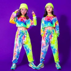 キッズダンス衣装 セットアップ ヒップホップ 子供 HIPHOP ダンス衣装ジャズダンス シャツ ダンストップス ダンスパンツ 男の子女の子