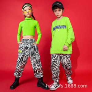 キッズダンス衣装 セットアップ ヒップホップ 子供 HIPHOP ダンス衣装ジャズダンス シャツ ダンストップス ダンスパンツ 男の子女の子