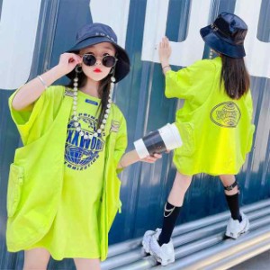 キッズダンス衣装 ヒップホップ 女の子 子供 セットアップ HIPHOP 夏 チアガール ダンス衣装 ジャズダンス ステージ衣装 韓国 練習着 発