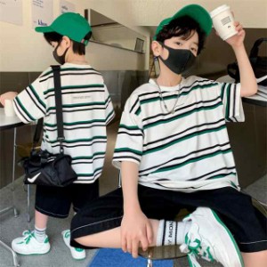 韓国子供服 セットアップ 夏 男の子 ジャージ キッズ 上下2点セット 半袖 Tシャツ パンツ 男児 おしゃれ 通学着 カッコイイ 新作