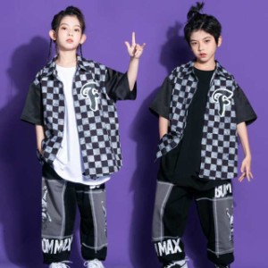 キッズダンス衣装 ヒップホップ HIPHOP 子供 男の子 女の子 3点セット ダンスパンツ ジャズダンス 練習着 体操服 かっこいい