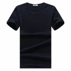 夏の男性の半袖Tシャツ丸首純色Tシャツ韓国版半袖上着夏服男性の白黒ファッション-787