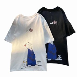 夏のプリント半袖Tシャツ男性ファッションブランドゆったりインナー韓国版カジュアルinsファッションカップルに着て-326