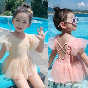 キッズ水着 女の子 ワンピース オールインワン 夏 海 プール ビーチ 子供  背中 海水浴水遊び 幼稚園 保育園 水泳 露出控えめ 女児