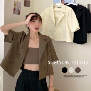 サマージャケット 2点セット 夏コーデ 夏用アウター可愛い へそ出し セクシー 韓国ファッション
