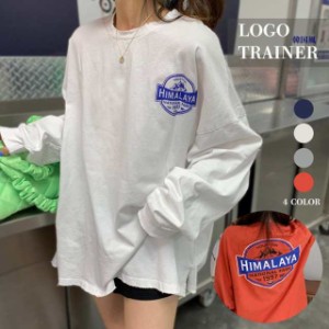 Tシャツ レディース 長袖 韓国 ロゴTシャツ プルオーバー 韓国ファッション