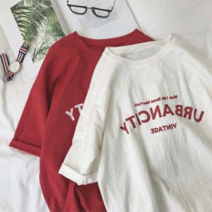 Ｔシャツ レディース 半袖 夏 トップス ｔシャツ ins 人気 新作 ゆったり ロング丈 ロング 体型カバー ペアルック おしゃれ ユニーク