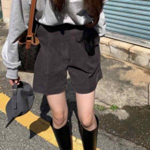 ボトムス パンツ レディース ズボン コーデュロイパンツ ワイドパンツ ショートパンツ ハーフパンツ ショーパン 短パン コーデュロイ 無