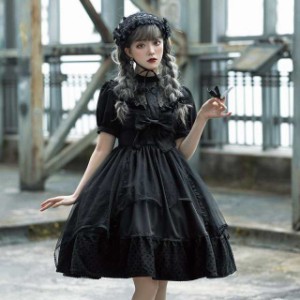 ワンピース　クラシック系 ロリィタ lolita　黒ロリ ゴスロリ jskワンピース　ゴシック風 レディース 日常ワンピース ロリータ 新作 衣装