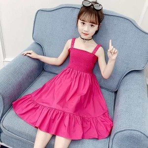 ワンピース 160 子供服 韓国子ども服 女の子 夏服 キャミソール ノースリーブ 子供ドレス 結婚式 誕生日 ベビー服 ジュニア お姫様 おし