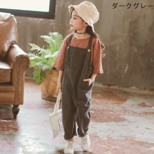 韓国子供服 オーバーオール サロペット キッズ 女の子 ボトムス ロングパンツ 子供服 夏 カジュアル オーバーオール 無地 シンプル 可愛