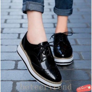 オックスフォードシューズレディーススニーカー靴歩きやすい厚底可愛いエナメル黒白ワインレッドブラックホワイトベージュ