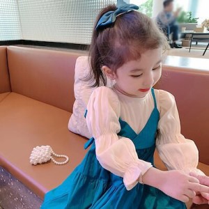 女の子の春の服装のワンピースの児童の韓範の子供服新型のスカートの1歳の赤ちゃんの洋風な長袖の